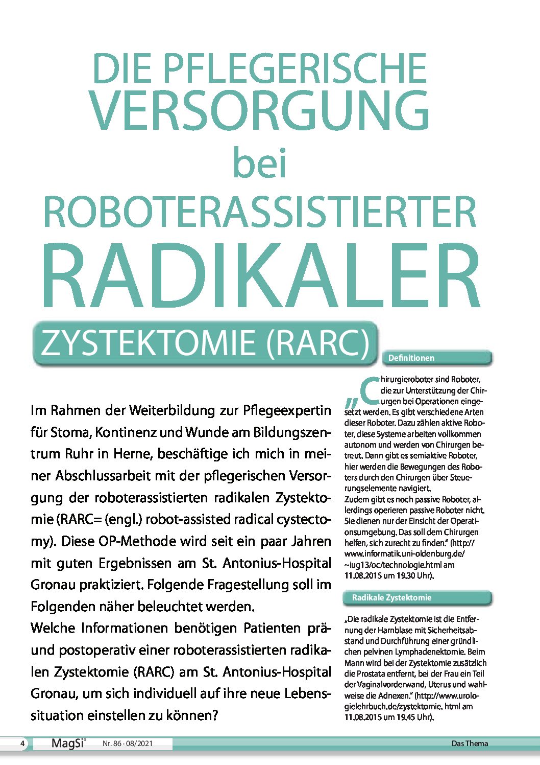 FA_DiePflegerischeVersorgungBeiRoboterassistierterRadikalerZystektomie