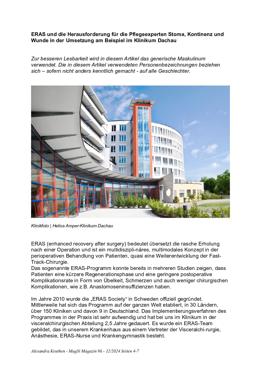 FA_ERASHerausforderungFürPflegeexpertenStomaKontinenzWundeUmsetzungKlinikumDachaupdf