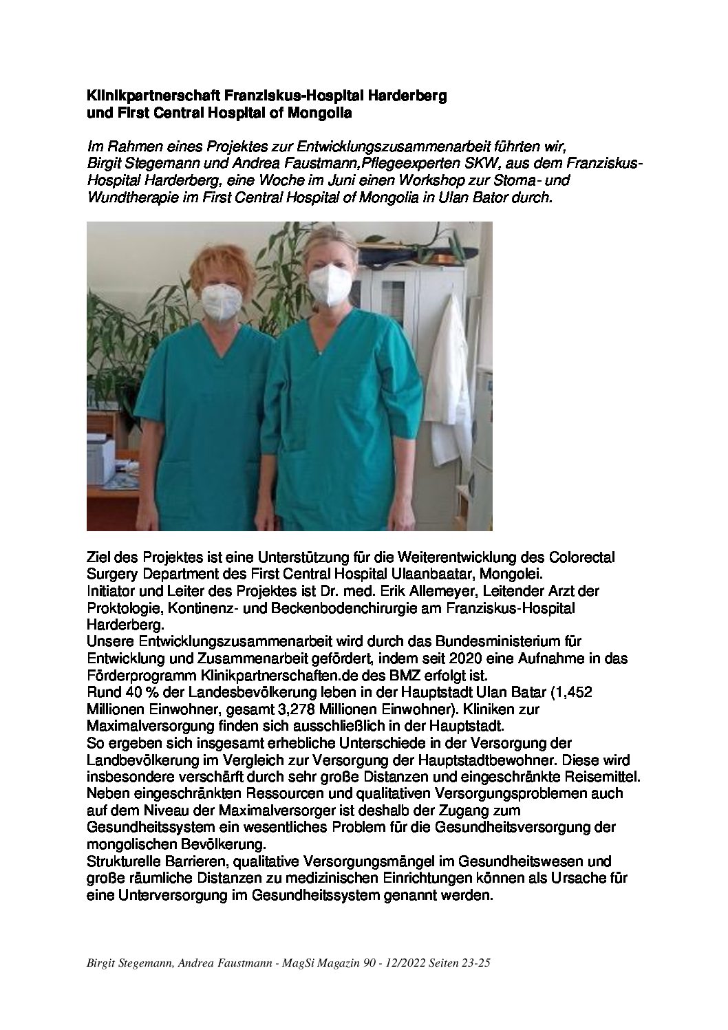 FA_KlinikpartnerschaftFranziskusHospitalHarderbergUndFirstCentralHospialOfMongoliaUlanBator